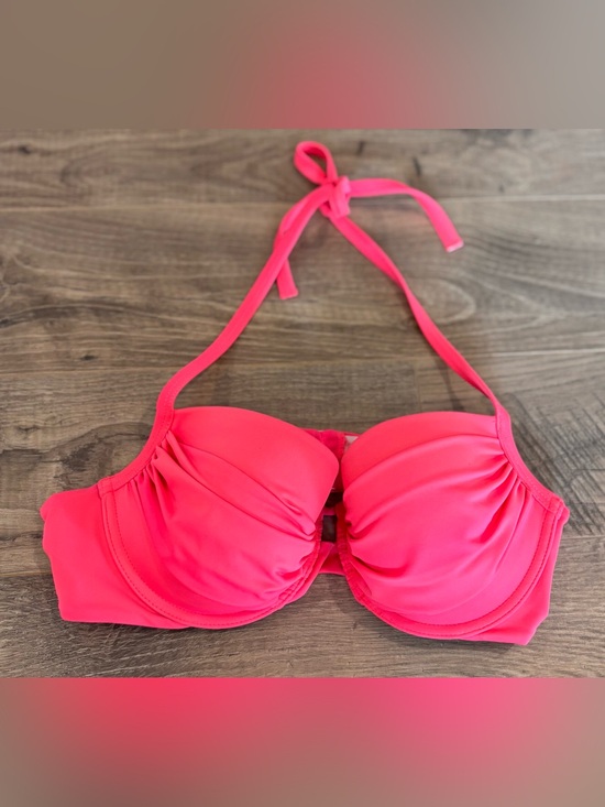 Victoria's Secret Other - Victoria’s Secret Neon Coral Pink Bandeau Bikini Top Underwire 36B